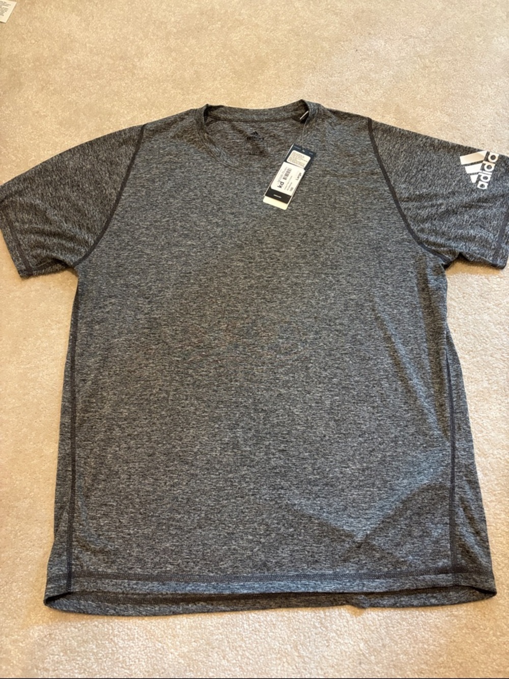 adidas Men’s Dark Heather Gray Short Sleeve Performance Tee